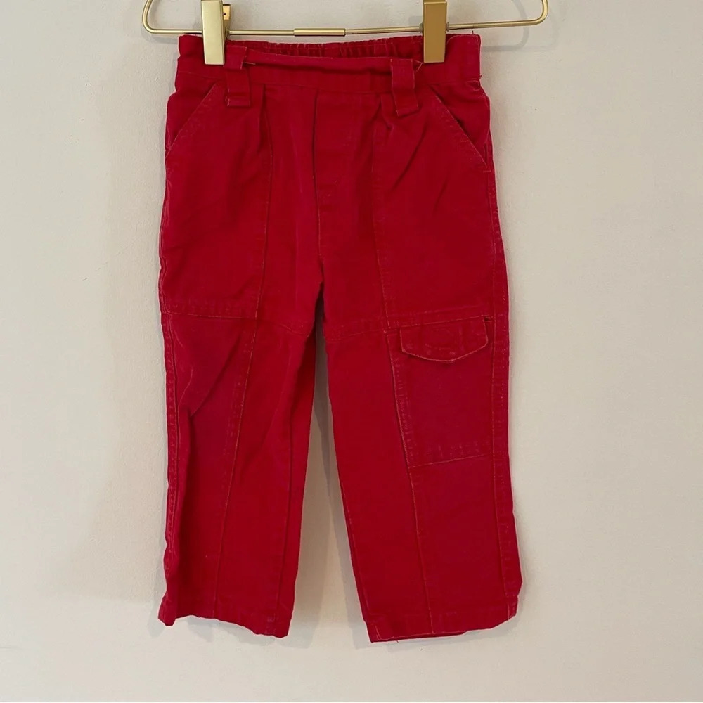 Healthtex vintage  Toddler Boys girls unisex red cargo pants 3t
